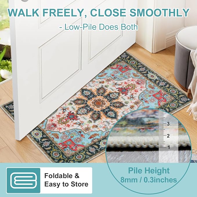 WILLSUN Washable Area Rugs, 3x5 Non-Slip Boho Large Area Rugs - Image 4