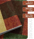 YIHOUSE Red and Green Rug 8x10, Burgundy Farmhouse Vintage Rugs Washable - Image 3