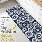 27 ft Extra Long Blue Hallway Runner Rug | Non-Slip & Machine Washable | Custom - Image 3