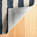 Dash & Albert Silas Stripe Navy Hand Micro Hooked Wool Rug, Runner-2.5 X 8 Feet - Image 6