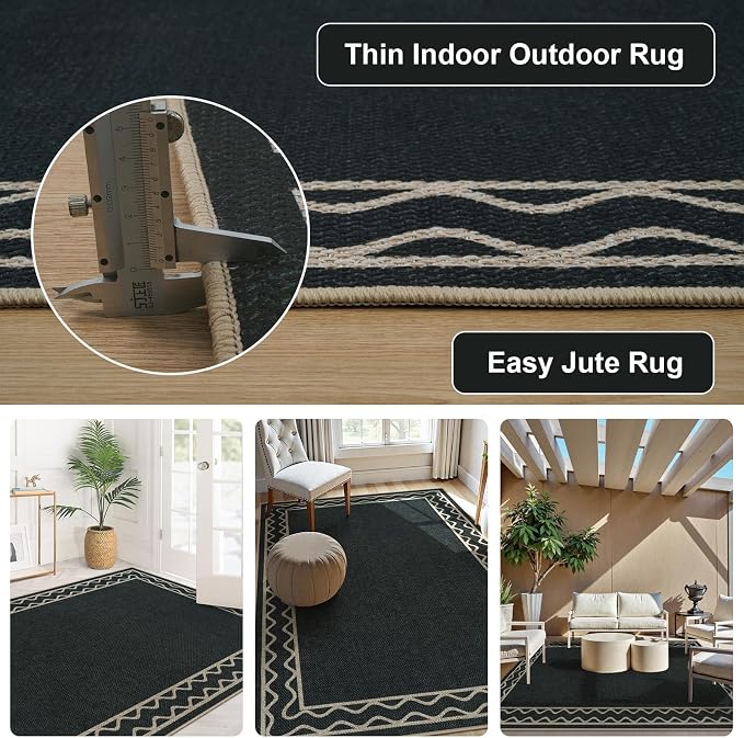 OJIA Easy Jute Front Door Mats Outdoor Rug 3x5 Washable Rugs - Image 5