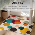 Mid Century Modern Rugs for Home Decor, 7x9 ft, Boho Geometric Circle Area Rugs - Image 4