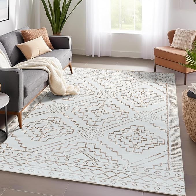 jinchan Moroccan 5x7 Area Rugs for Bedroom by JINCHAN