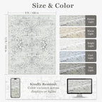 Large Farmhouse Area Rugs 9x12 for Living Room, Distressed Medallion Printed - Image 2