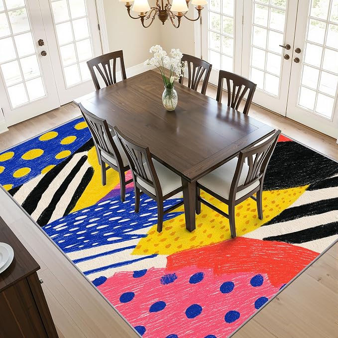 Pop Art Rug - 2x3 Area Rugs, Colorful Abstract Entryway Rug, Hippie Aesthetic - Image 6