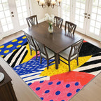 Pop Art Rug - 8x10 Rug, Colorful Abstract Area Rugs, Hippie Aesthetic Funky Non - Image 6