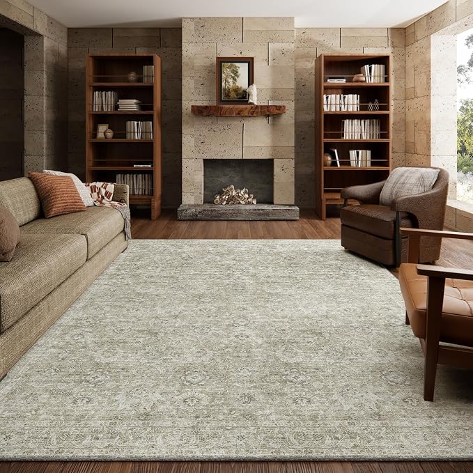 8x10 Washable Area Rugs Ultral Soft Non-Slip Stain Resistant Vintage Boho Large by NoiFamo