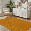 Modern Washable Area Rug 5x8, Boho Minimalist Non-Slip Rugs, Abstract Striped by Unknown