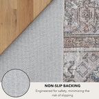 Kuden 2x3 Small Rug, Machine Washable, Non-Slip Backing, Vintage Style - Image 7
