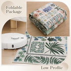 Floral Boho Beige Washable 3x5 Bathroom Entrance Rugs Indoor, Non Slip Flower - Image 6