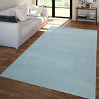 Paco Home Solid Area Rug in Light Blue Modern Plain Design, Size: 4' x 5'7" - Image 5