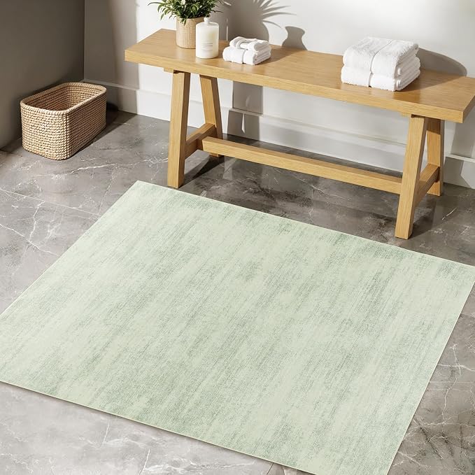 Sage Green Rugs for Bedroom, Small Boho Abstract Washbale Non Slip Area Rug for - Image 5