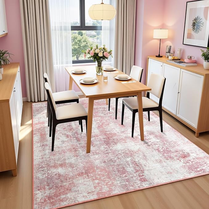 Washable Abstract Rug, 5x7 Modern Area Rugs - Image 3