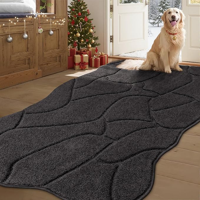 Large Dog Door Mat for Muddy Paws, 35x59 Absorbent Dirt Trapper Long Door Mat by BSICPRO