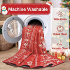 Christmas Area Rug 8x10 Living Room Rugs, Machine Washable Boho Christmas Tree - Image 5
