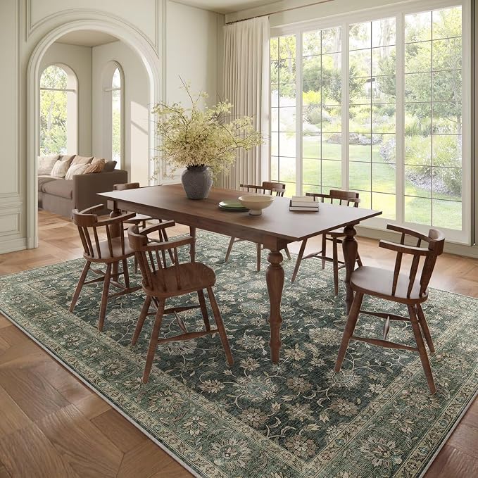 Washable 8x10 Area Rugs for Living Room, Boho Non-Slip Vintage Distress Large - Image 3