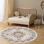 VK VK·LIVING Round Washable Rug 5'Ft Vintage Machine Washable Area Rugs - Image 6