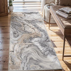 2x8 Runner Rug for Hallways Kitchen Modern Abstract Washable Runner Rug Soft - Image 2