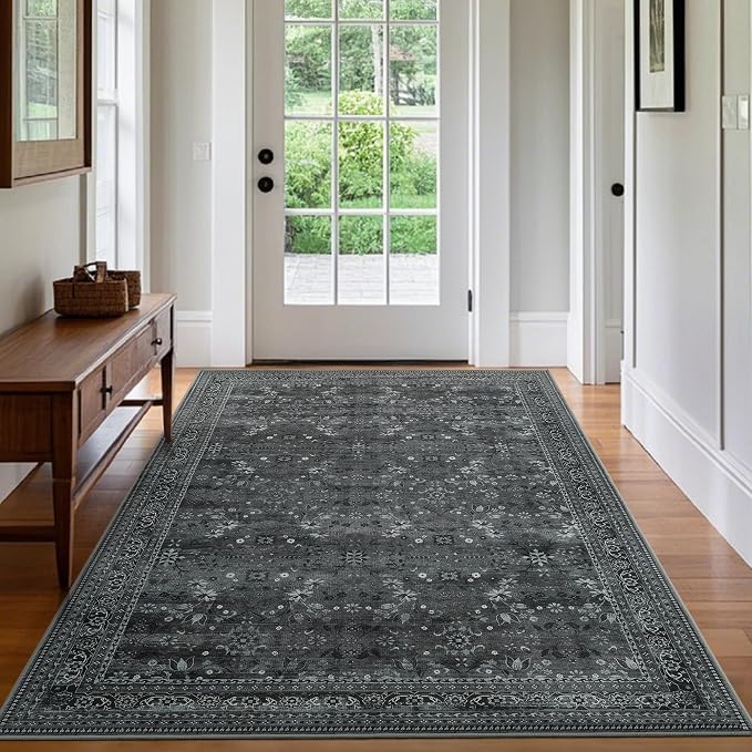 5x7 Machine Washable Area Rug for Living Room Bedroom, Vintage Kitchen Rugs Non - Image 8