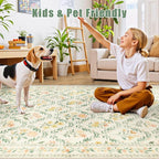 10x14 Area Rugs for Living Room: Floral Washable Rug Vintage Large Soft Boho - Image 7