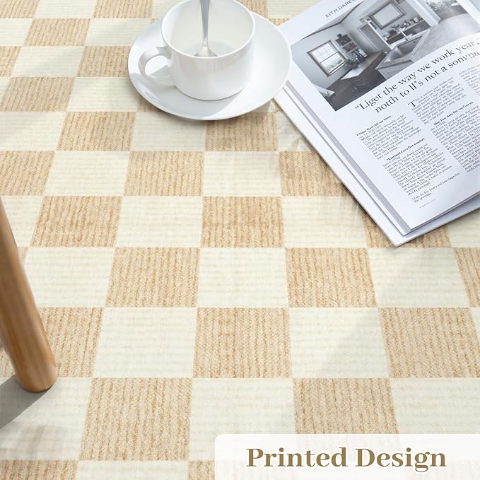 LIVEBOX 8x10 Area Rugs for Living Room, Checkered Non-Slip Washable Rugs - Image 6