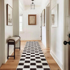 EVERGRACE Checkered Plaid Area Rug 2x10, Soft Fuzzy Faux Wool Rugs Washable - Image 2