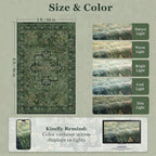 Dark Green 5x8 Area Rugs for Living Room Bedroom, Medallion Printed Vintage - Image 2
