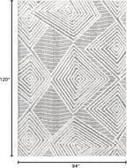 Antep Rugs Palafito 8x10 Geometric Shag Diamond High-Low Pile Textured Indoor - Image 2
