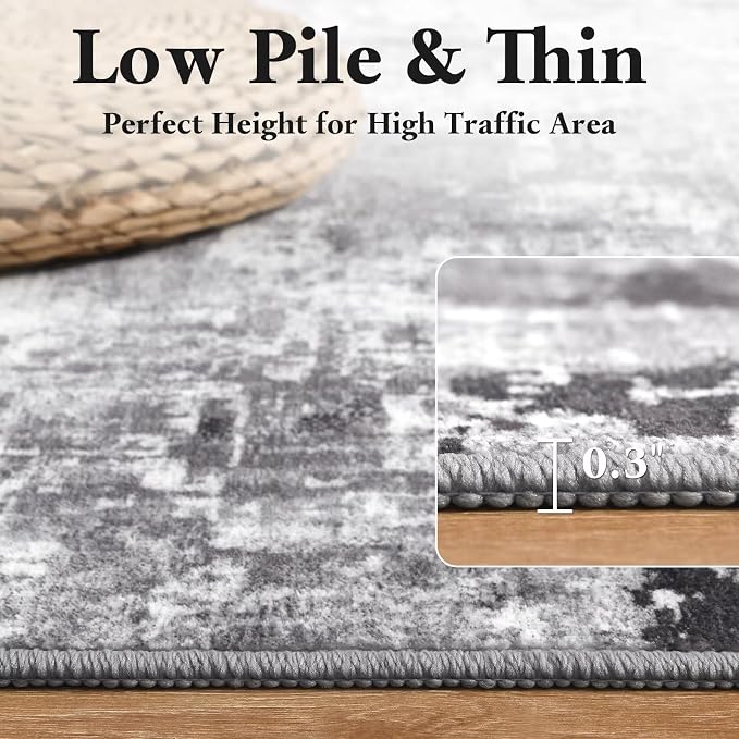 Washable Abstract Rug, 3x5 Modern Area Rugs - Image 8