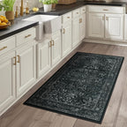 Black Distressed 3x5 Area Rugs for Entryway Foyer, Washable Non Slip Low Pile - Image 3