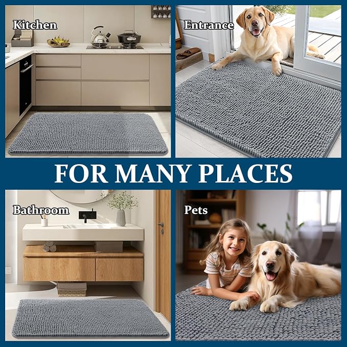 OLANLY Dog Door Mat for Muddy Paws 59x35, Absorbs Moisture and Dirt, Absorbent - Image 8