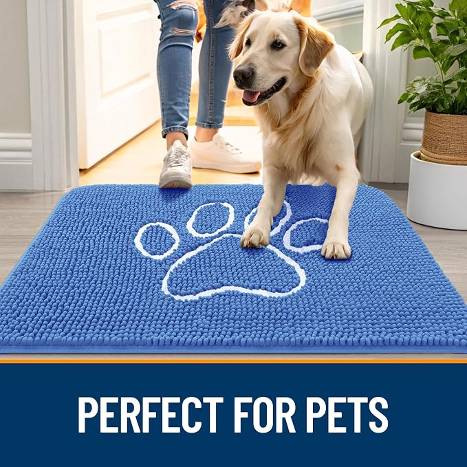 OLANLY Dog Door Mat for Muddy Paws 36x24, Paw Print Design, Absorbs Moisture - Image 6