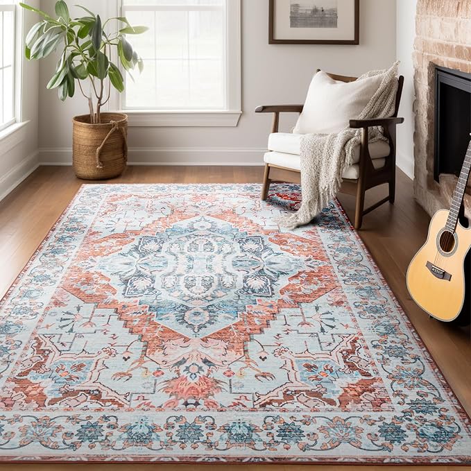 4x6 Washable Rug – Boho Non-Slip Indoor Area Rug - Image 2