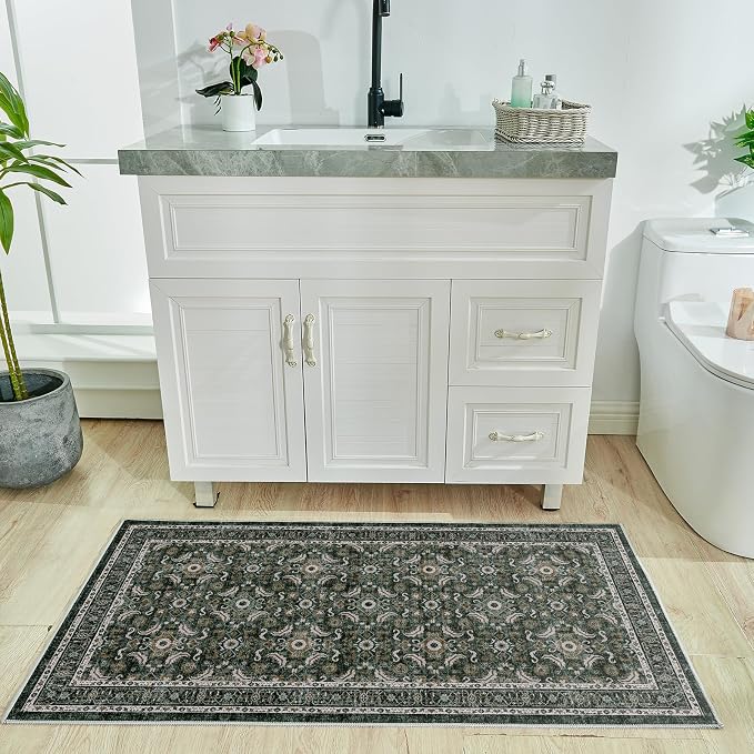 WITSHOCK Washable 2x4 Entryway Area Rug: Soft Non-Slip Backing Washable Rugs - Image 4