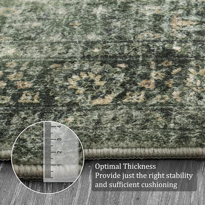 Morebes Vintage Throw Rugs, 3x5 Washable Rug Non Slip, Soft Area Rug - Image 4