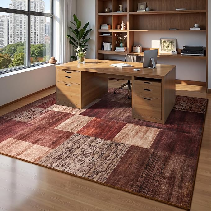 DweIke Washable Area Rugs for Living Room, 4x6 Soft Bedroom Rugs, Geometric - Image 3