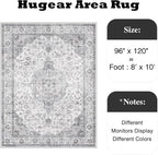 HUGEAR Area Rug 8x10 Vintage Grey Machine Washable Living Room Rugs Thin - Image 2