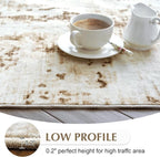 FMFUNCTEX 8x10 Washable Area Rug Brown Beige Neutral Abstract Modern Large Non - Image 4