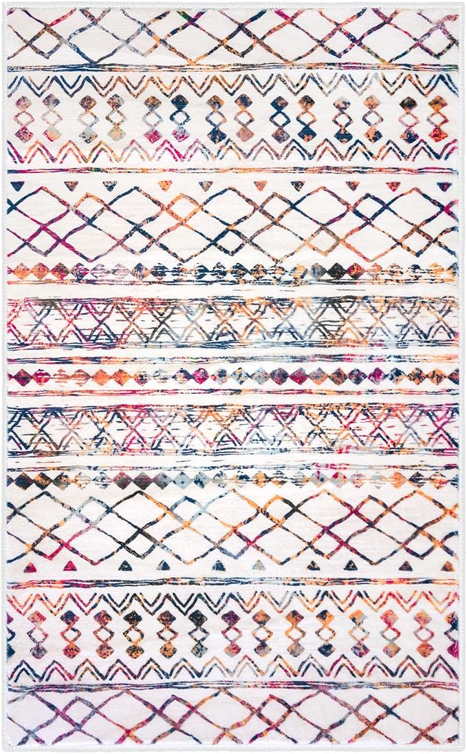 KUTA Moroccan Rugs for Entryway, 2x3 Multi-Color Area Rug Non-Slip Washable - Image 9