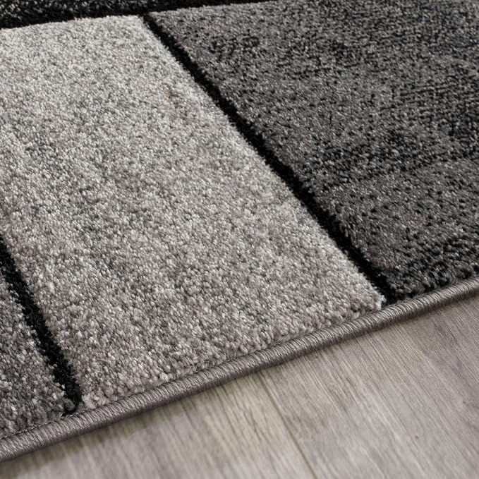 Paco Home Area Rug Modern Geometric Pattern in Grey White, Size: 6'7" x 9'6" - Image 3