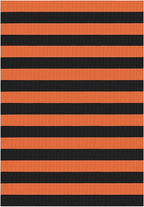 KOZYFLY Striped Outdoor Rug 4x6 Ft Orange and Black Halloween Fall Hand Woven - Image 8