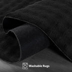 CAMILSON Modern Black Non Slip Door Mat Rug 2x3 Ultra Soft High Pile Entryway - Image 7