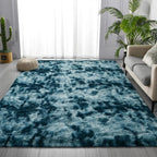 Large Shag Area Rugs 6 x 9, Tie-Dyed Plush Fuzzy Rugs - Image 3