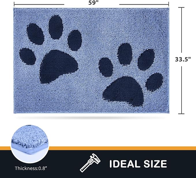 PURRUGS Dirt Trapping Door mat 33.5" x 59", Non-Skid/Slip Machine Washable - Image 2