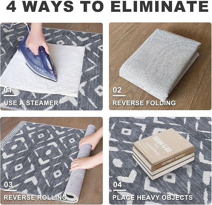 KILOCOCO Living Room Rug 5x7 Area Rug Printed Boho Washable Bedroom Rugs Non - Image 2