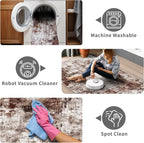 2x8 Washable Runner Rugs for Hallway: Easy-to-Clean Abstract Runners for - Image 4