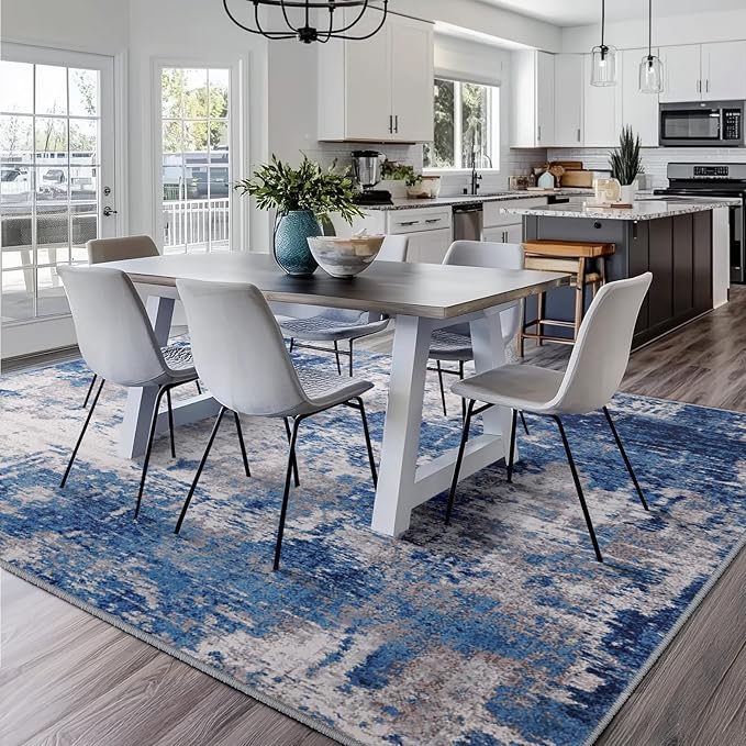 Washable Area Rugs 8'x10' Non-Slip Modern Abstract Soft - Image 3