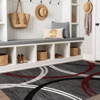 Rugshop Modern Wavy Circles Design Non-Shedding Area Rug, Carpet - Image 9
