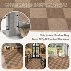 Lahome Checkered Easy Jute Entryway Rug, Washable Rugs 3x5 - Image 4