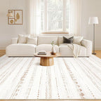 Nakagishi 5x8 Area Rug Living Room: Washable Boho Large Neutral Soft Farmhouse - Image 4